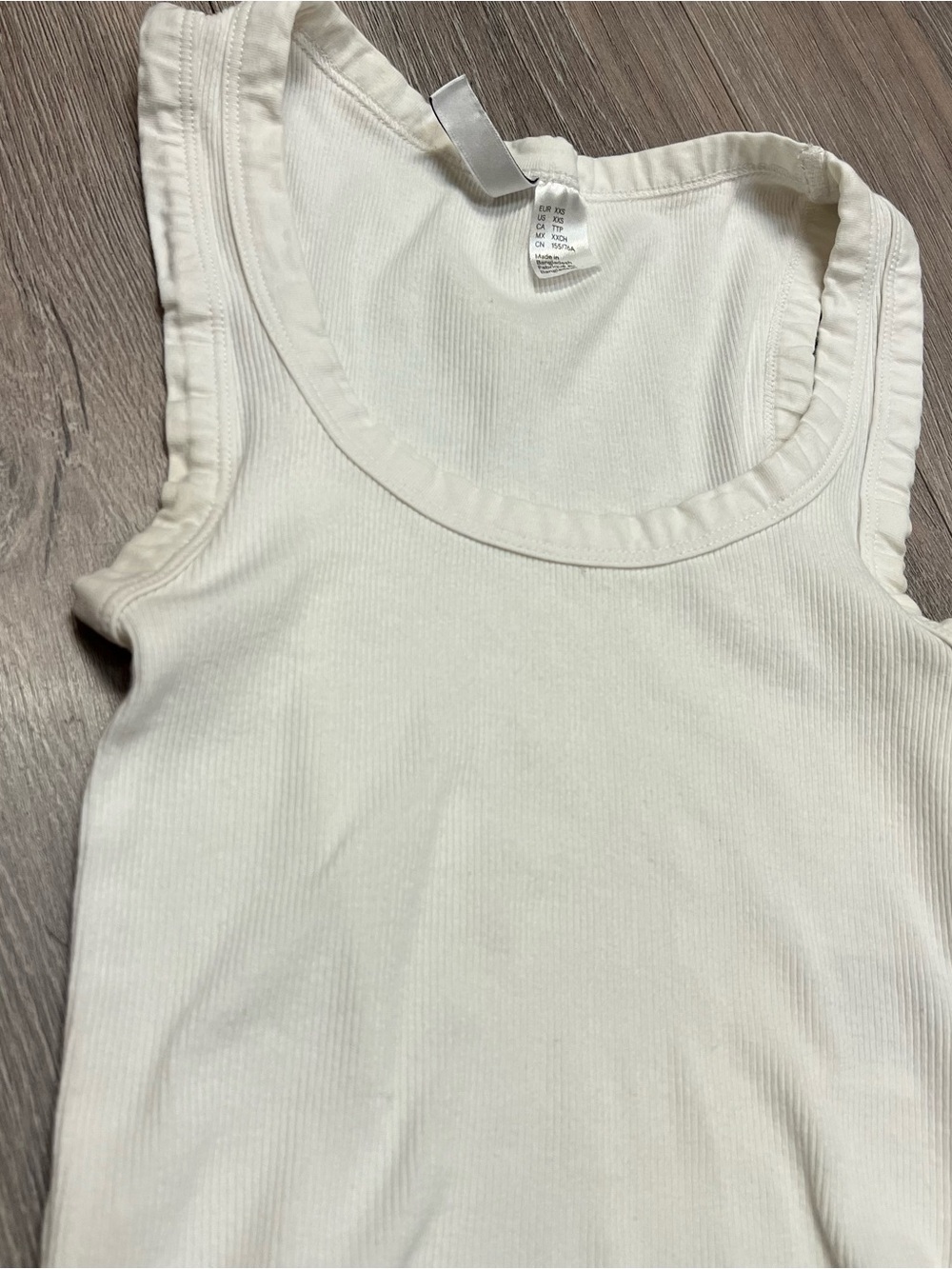 Divided Crop Tank Top Ribbed Scoop Neck XXS Bundle Of 2 Gray & White Women Teen - Picture 3 of 4